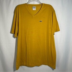 Lacoste Men's Mustard V-Neck Tee